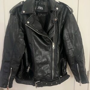 Zara Women's Black Leather Jacket